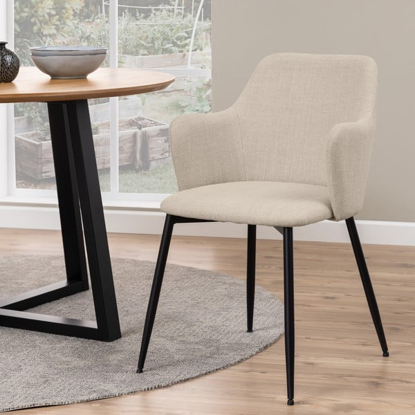 Krémovobiele čalúnené jedálenské kreslá v súprave 2 ks Ilsa – Actona-image-1