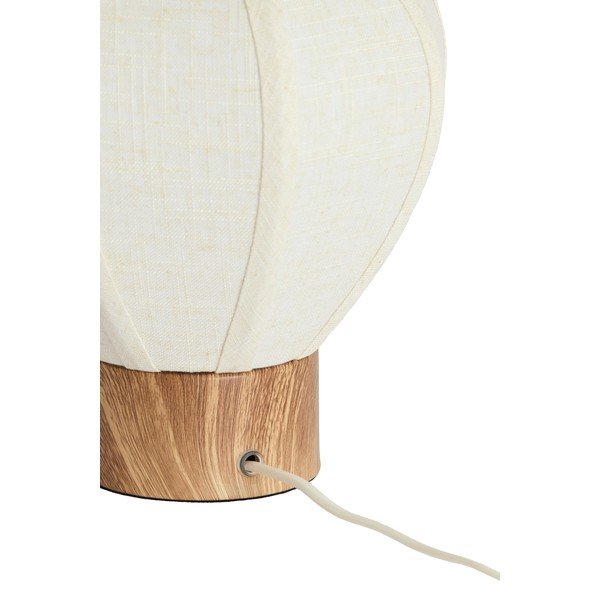 Krémovobiela kovová stolová lampa s textilným tienidlom (výška  23,5 cm) Kyzo – Light & Living-image-4