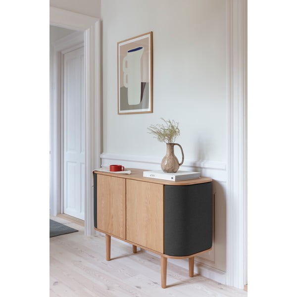 Nízka komoda v dekore duba v antracitovo-prírodnej farbe 109x75 cm Treasures – UMAGE-image-1