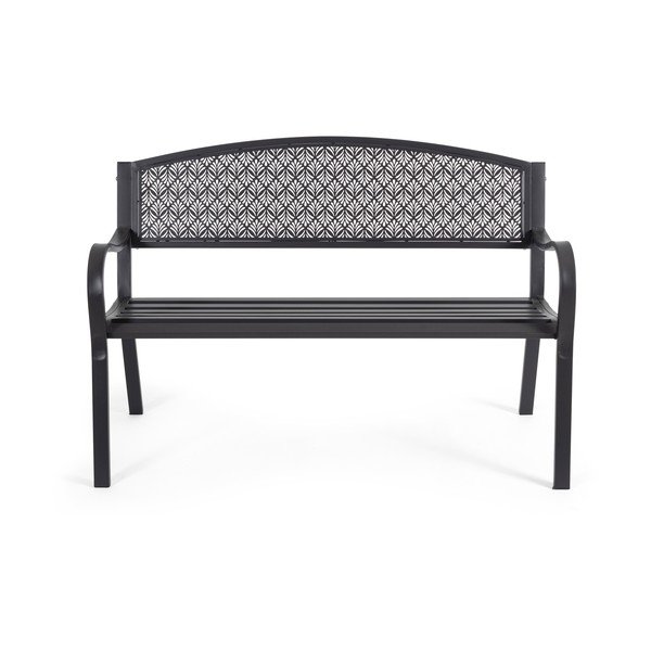 Antracitová kovová záhradná lavica Lizette – Bizzotto