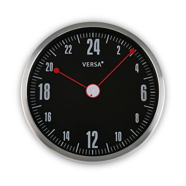 Čierne guľaté nástenné hodiny Versa Inga, ø 30 cm