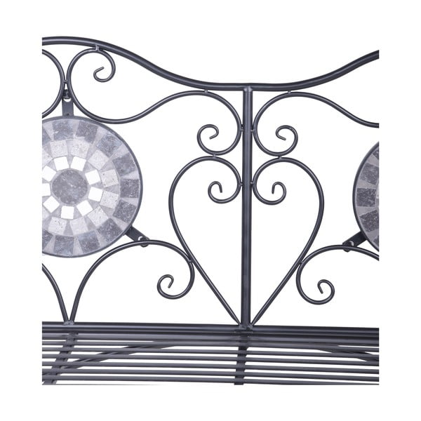 Čierna kovová záhradná lavica Jalua – Garden Pleasure-image-2