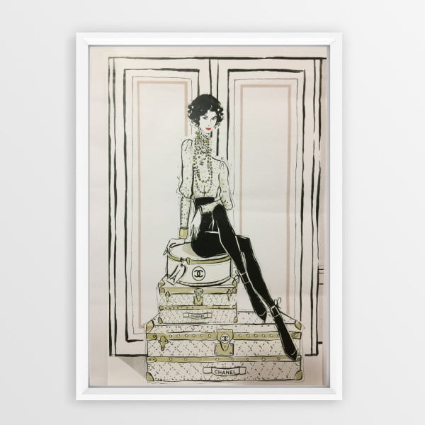 Nástenný obraz v ráme Piacenza Art Chanel Suitcase, 23 x 33 cm