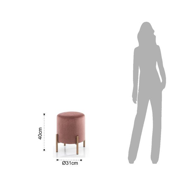 Ružová taburetka Tomasucci Ammy, ø 31 cm-image-1