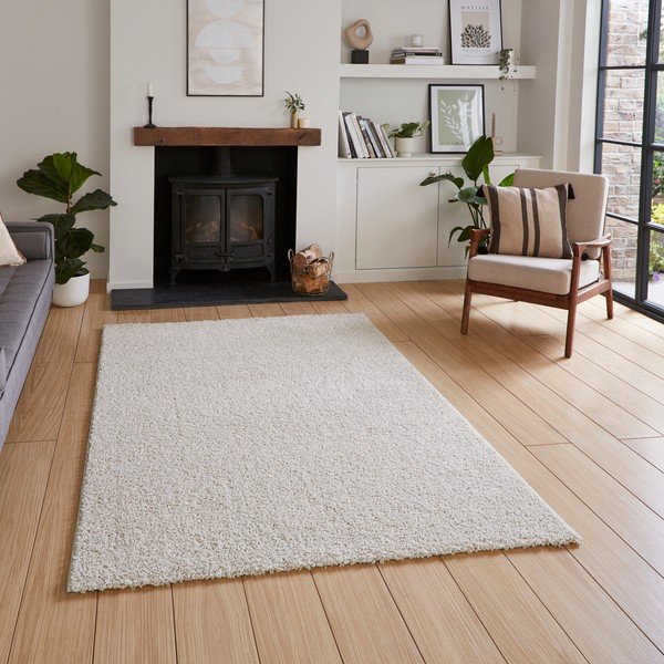 Krémovobiely umývateľný koberec z recyklovaných vlákien 80x150 cm Bali – Think Rugs-image-1