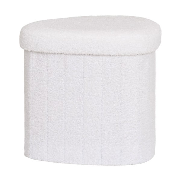 Biely taburet z textílie buklé Medford – House Nordic-image-3