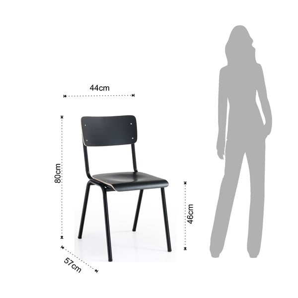 Čierne jedálenské stoličky v súprave 2 ks Old School - Tomasucci-image-4