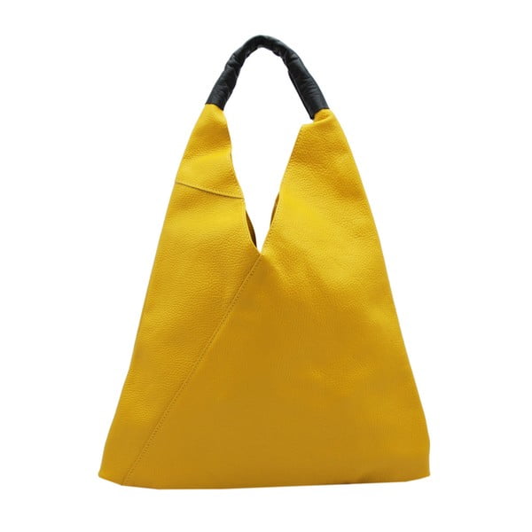 Žltá kabelka z pravej kože Andrea Cardone Karula