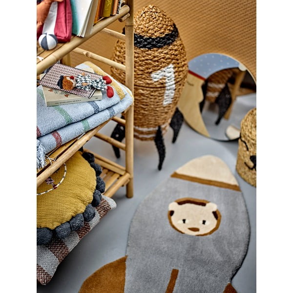 Modro-hnedý vlnený detský koberec 60x100 cm Space – Bloomingville Mini-image-2