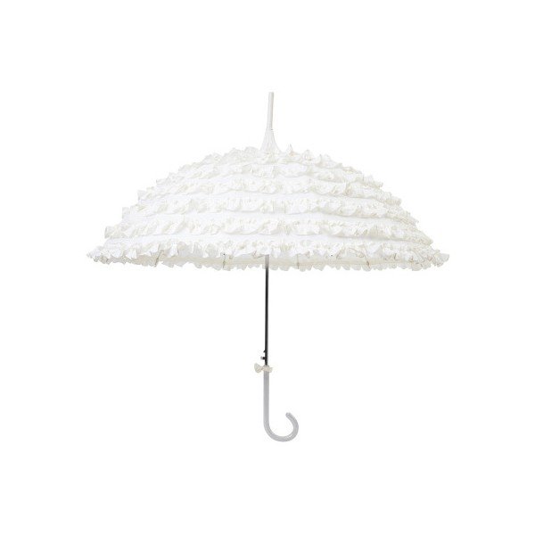 Biely dáždnik Frills, ⌀ 90 cm