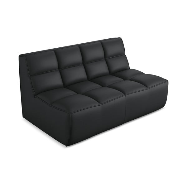 Čierny modul pohovky z imitácie kože Kalai – Makamii-image-2