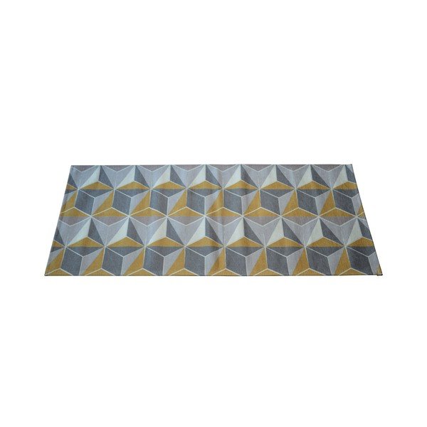 Sivo-žltý behúň Floorita Dice Ochre, 60 × 240 cm-image-1