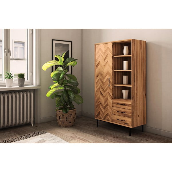 Šatníková skriňa z dubového dreva v prírodnej farbe 97x176 cm Abies - The Beds-image-1