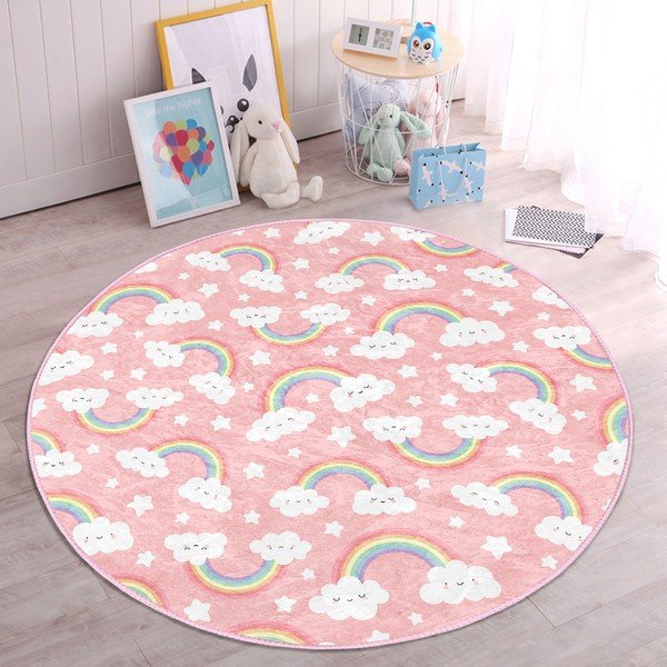 Ružový detský koberec ø 120 cm Comfort – Mila Home-image-4