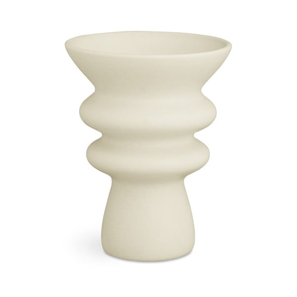 Krémovobiela keramická váza Kähler Design Kontur, výška 20 cm