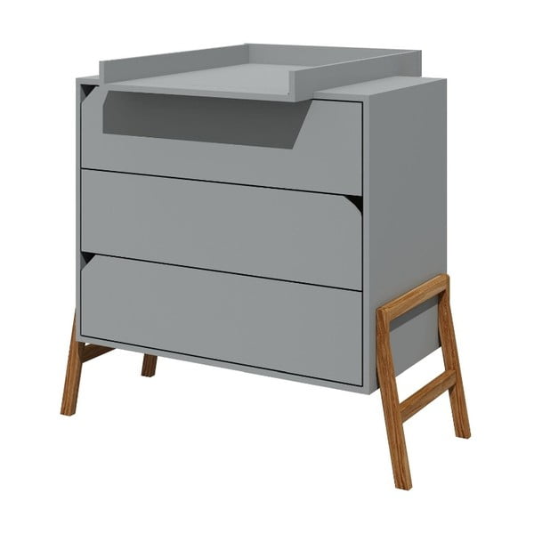 Sivá komoda s 3 zásuvkami BELLAMY Lotta-image-1