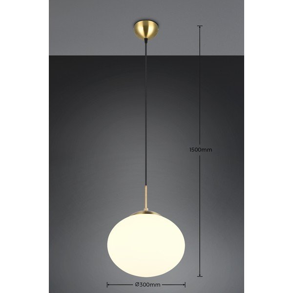 Závesné svietidlo v bielo-zlatej farbe so skleneným tienidlom ø 30 cm Fomento – Trio-image-4