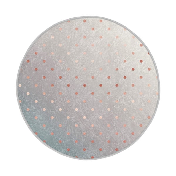 Prateľný okrúhly koberec v sivo-medenej farbe vhodný pre robotické vysávače ø 100 cm Comfort – Mila Home