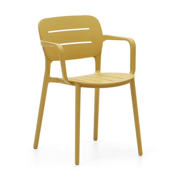 Žltá plastová záhradná stolička Morella – Kave Home