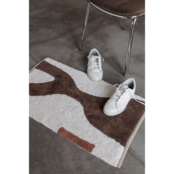 Bielo-hnedý prateľný bavlnený koberec 50x80 cm Figura – Mette Ditmer Denmark-image-2