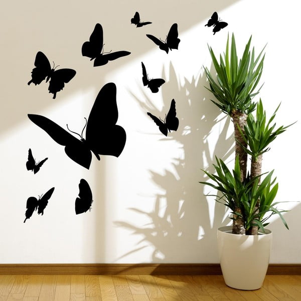 Samolepka na stenu Butterfly Silhouette