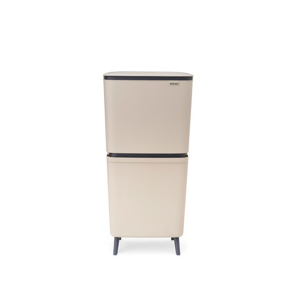 Béžový plastový odpadkový kôš 25+10+10 l na triedený odpad SortUp Recycle Hi – Brabantia