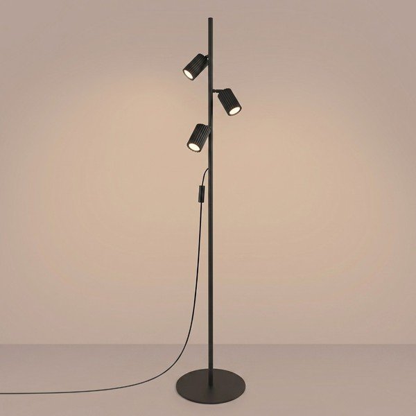 Čierna hliníková stojacia lampa s ohýbateľnou konštrukciou (výška  155 cm) Gleam – Sollux-image-4