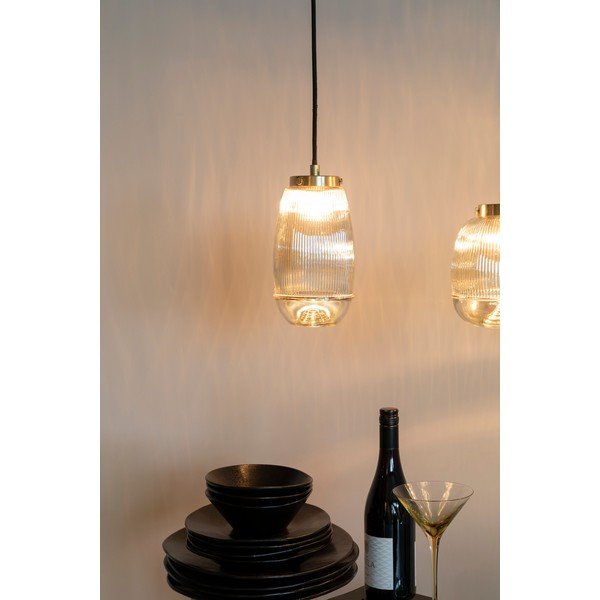 Závesné svietidlo v zlatej farbe so skleneným tienidlom ø 12 cm Robin - White Label-image-3