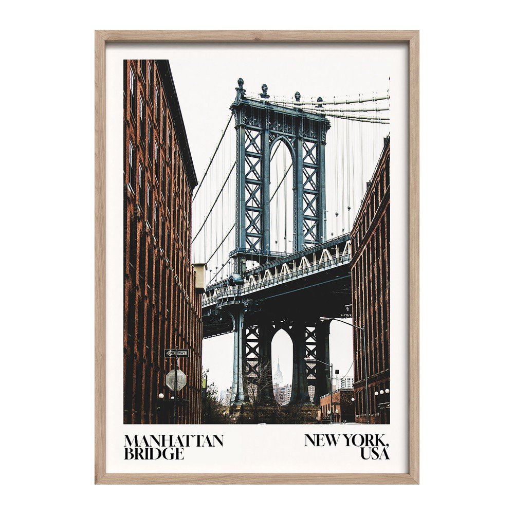 E-shop Tlačený obraz s rámom 50x70 cm NY Bridge – Styler