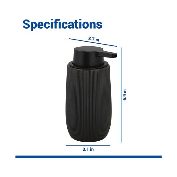 Čierny plastový dávkovač mydla 400 ml Fablo – Wenko-image-4