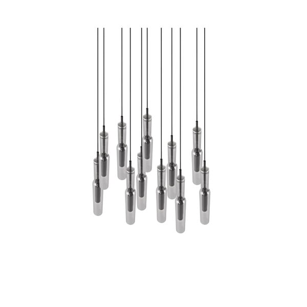 LED závesné svietidlo so skleneným tienidlom ø 50 cm v čierno-striebornej farbe Lucent – Trio Select-image-3