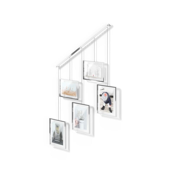 Kovové rámčeky na stenu v striebornej farbe v súprave 5 ks 66x69 cm Exhibit – Umbra-image-4