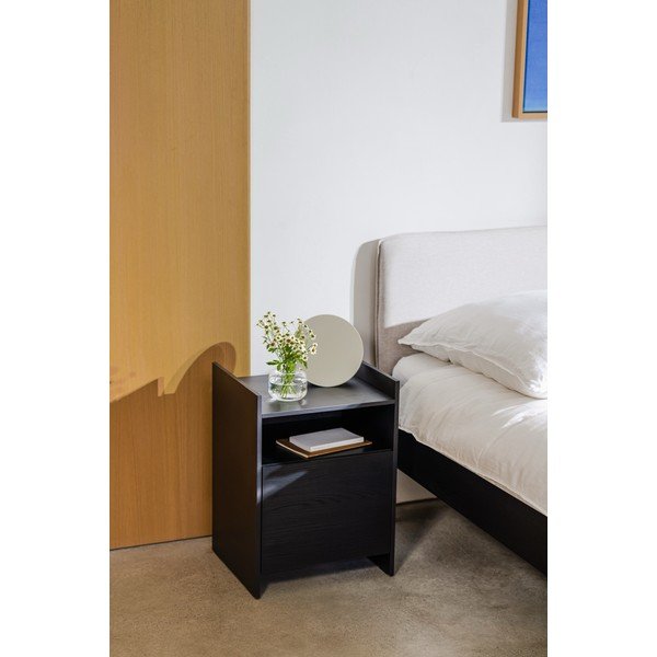 Čierny nočný stolík s poličkami Toopt – noo.ma-image-1