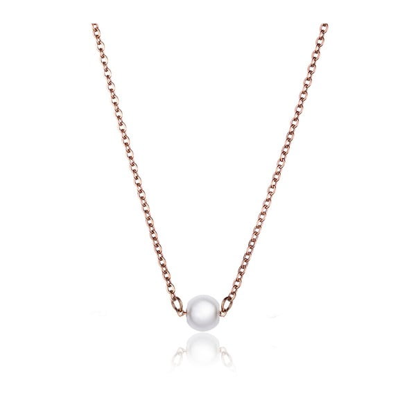 Dámsky náhrdelník s motívom perly z nehrdzavejúcej ocele zlatej farby Emily Westwood