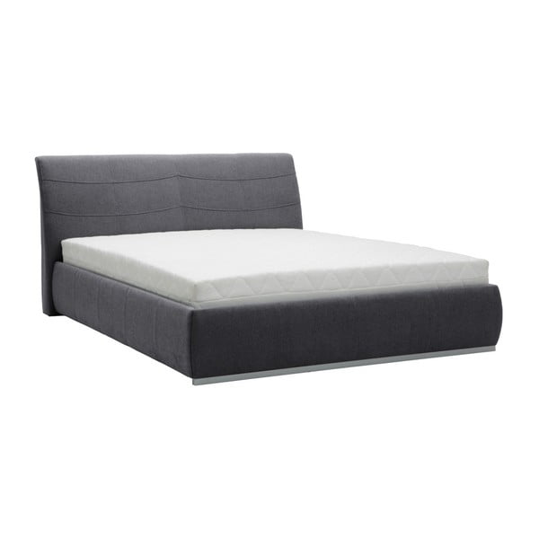 Sivá dvojlôžková posteľ Mazzini Beds Luna, 180 × 200 cm