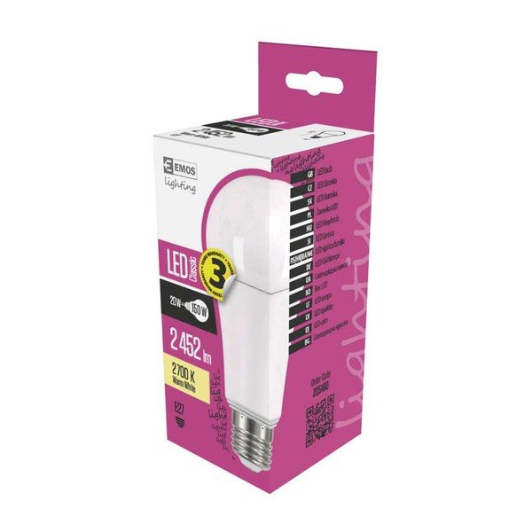 LED žiarovka EMOS Classic A67 Warm White, 20W E27-image-1