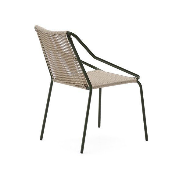 Tmavozelená/béžová kovová záhradná stolička Zivia – Kave Home-image-4