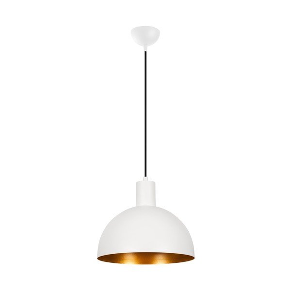 Závesné svietidlo v bielej a zlatej farbe s kovovým tienidlom ø 30 cm Sivani – Opviq lights-image-3