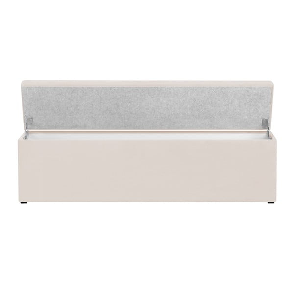 Krémovobiela lavica s úložným priestorom Cosmopolitan Design Los Angeles, šírka 140 cm-image-4