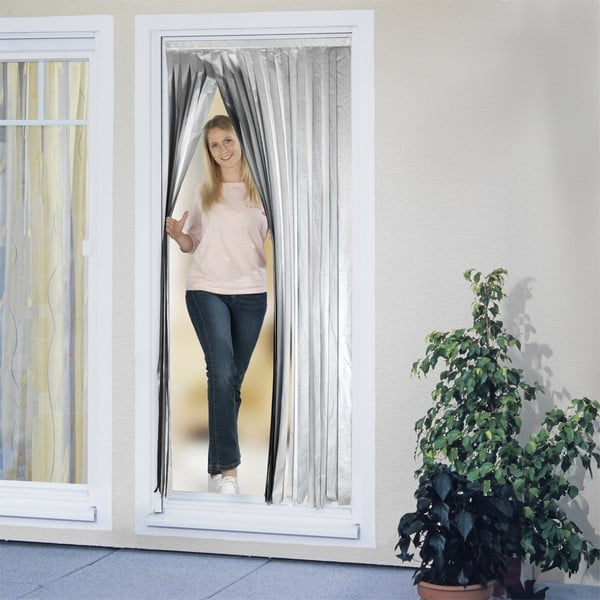 Termo záves do dverí v čierno-striebornej farbe 90x200 cm – Maximex-image-3