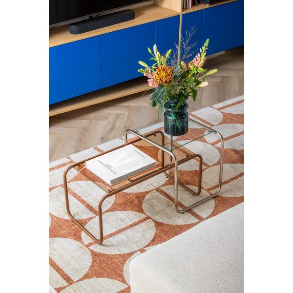 Zelený konferenčný stolík so sklenenou doskou 40x80 cm Ventana – Leitmotiv-image-1