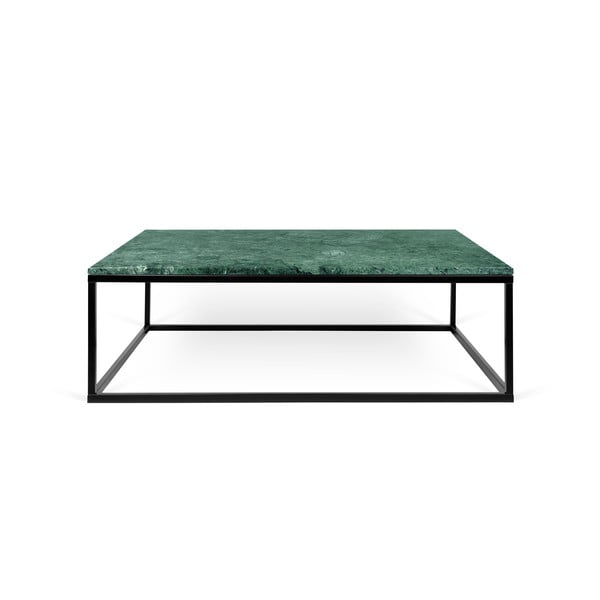 Zelený mramorový konferenčný stolík s čiernymi nohami TemaHome Prairie, 75 × 32 cm