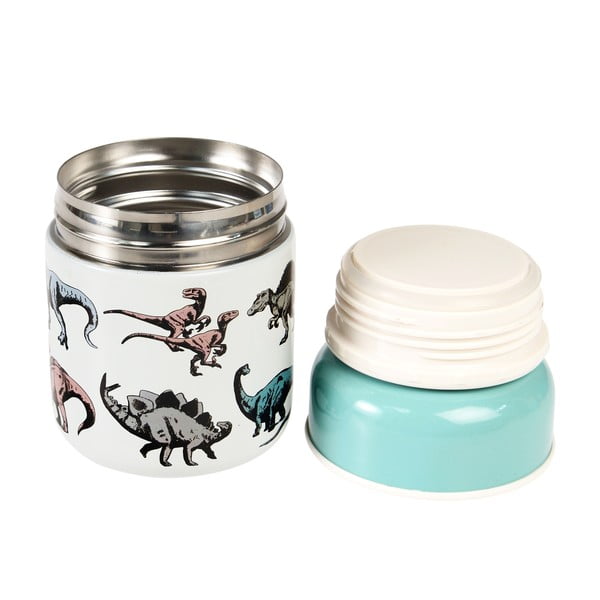 Modrá/krémová termoska na jedlo/detská 280 ml Prehistoric Land – Rex London-image-2