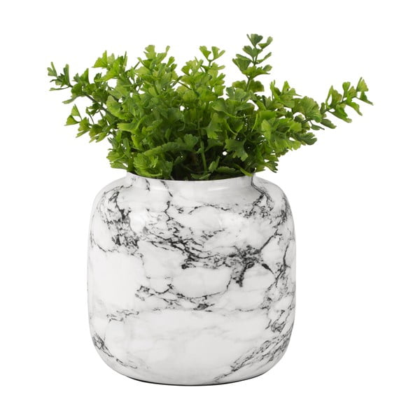 Bielo-čierna železná váza PT LIVING Marble, výška 19,5 cm-image-2