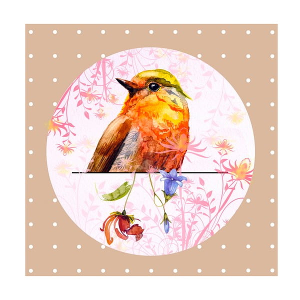 Obrázok Ewax Orange Bird, 28x28 cm
