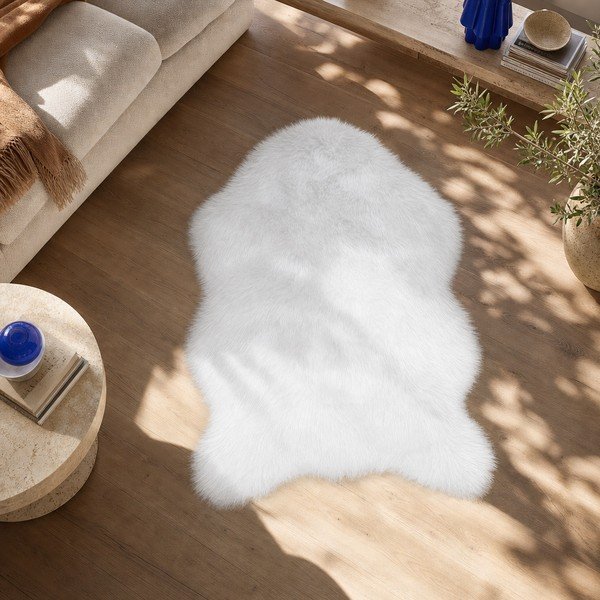 Biela umelá kožušina Tiseco Home Studio Sheepskin, 60 × 90 cm-image-3