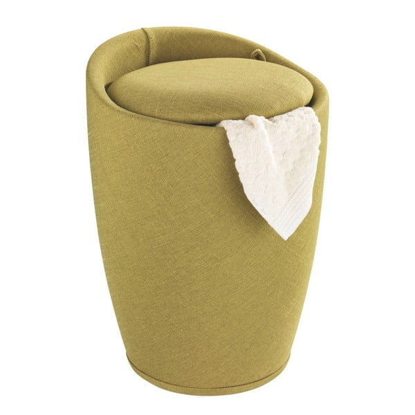 Zelený kôš na bielizeň a taburetka v jednom Wenko Linen Look, 20 l-image-2