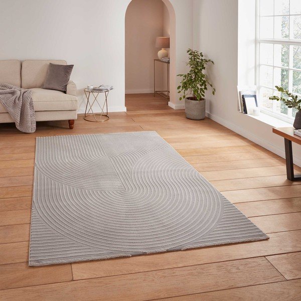 Svetlosivý umývateľný koberec z recyklovaných vlákien 160x230 cm Flores – Think Rugs-image-1