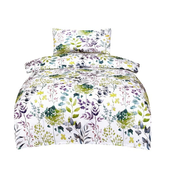 Biele obliečky na jednolôžko z bavlneného saténu 140x200 cm Savoy – My House