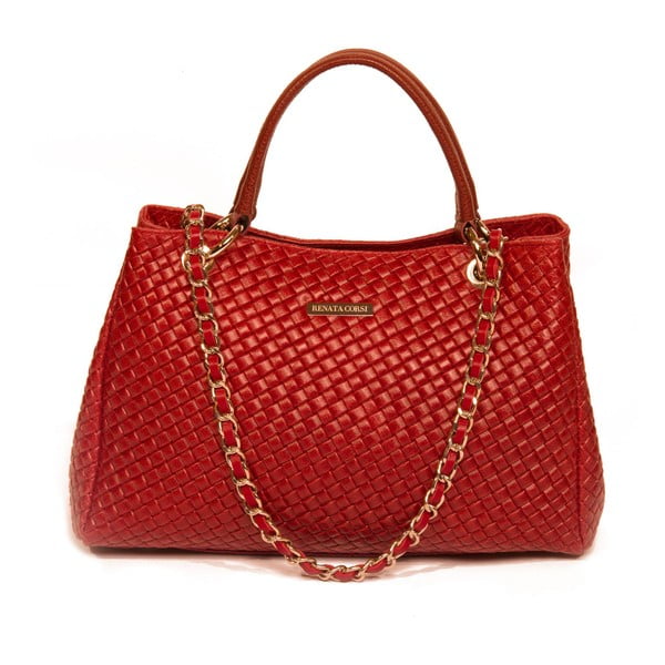 Červená kožená kabelka Renata Corsi Claudia